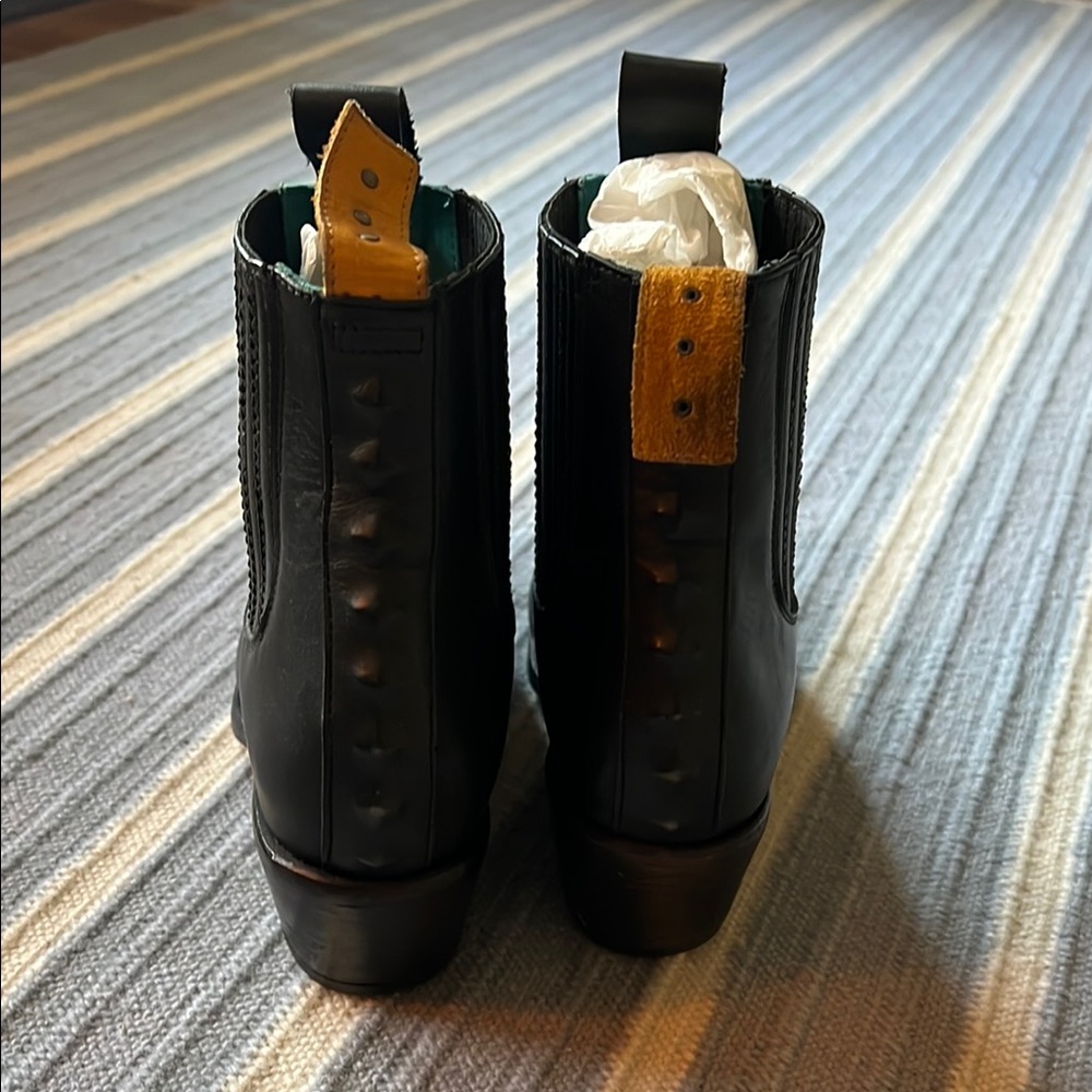 Black Leather Ankle Boots - Picture 7 of 8